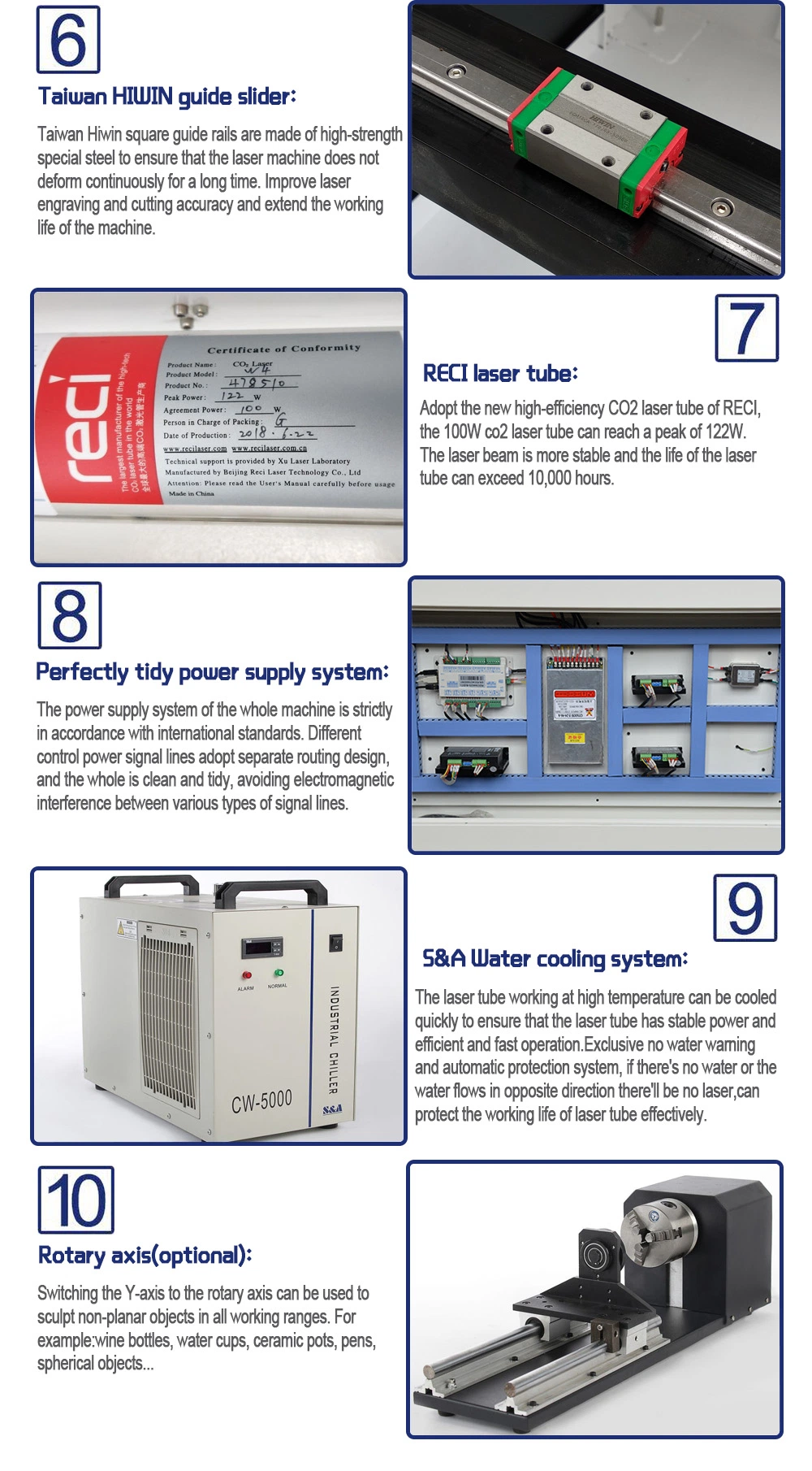 High Quality 3D Crystal Laser Engraving Machine CO2 Laser Engraver 100W 130W 150W Laser Cutter