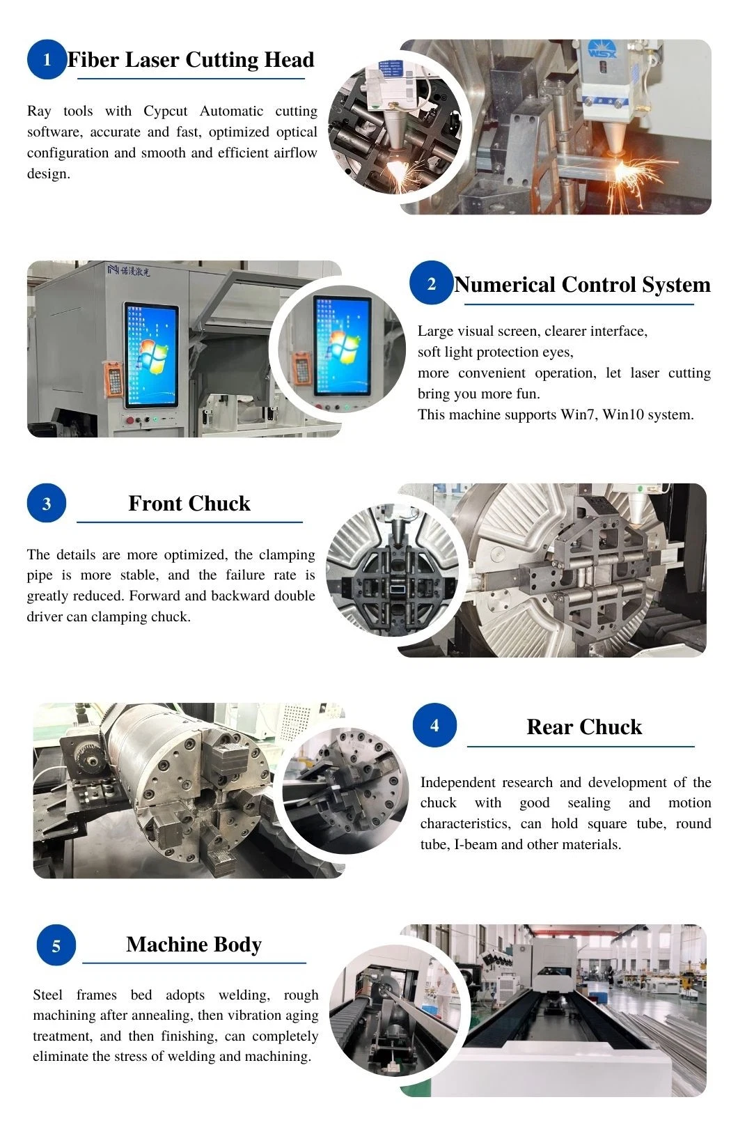 Automatic Loading and Unloading Fiber Laser Tube Cutting Machine CE Precision CNC Steel Pipe Laser Cutter for Metal Processing